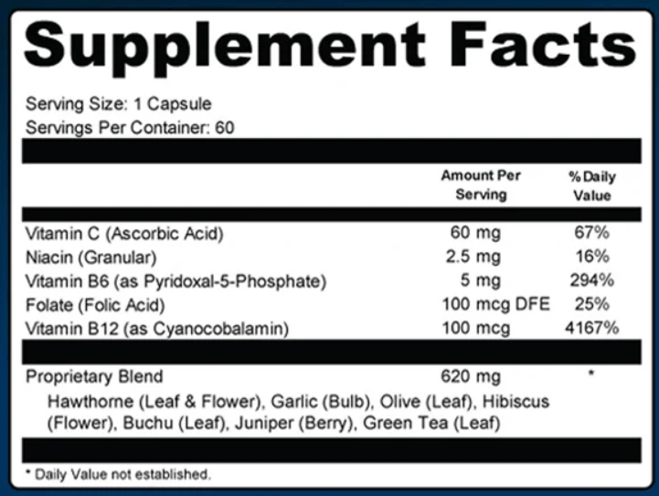 Blood Pressure 911 Supplement Facts
