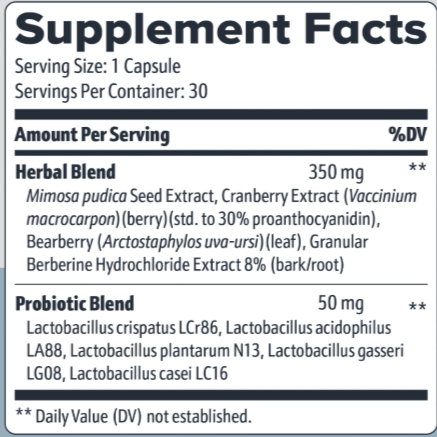 FemiCore supplement facts