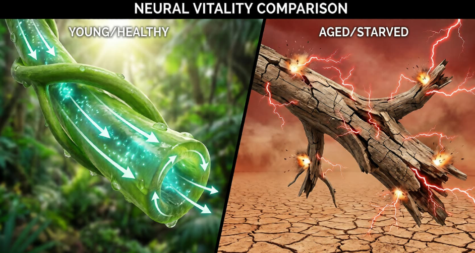 Healthy Nerves vs Starved Nerve Pathways
