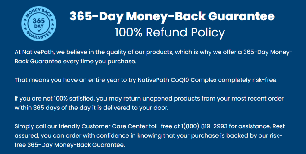 Nativepath CQ10 Complex money back guarantee