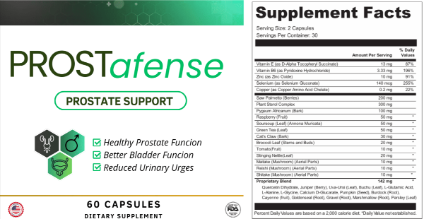 Prostafense supplement fats