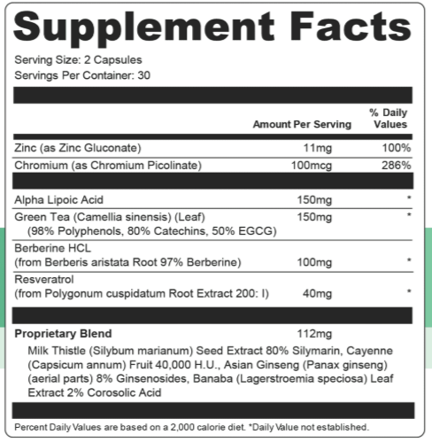 Vertigenics Supplement Facts