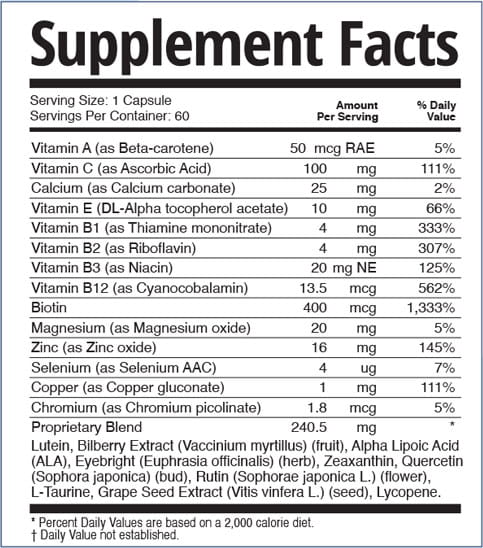 VisioCore-Supplement-Facts